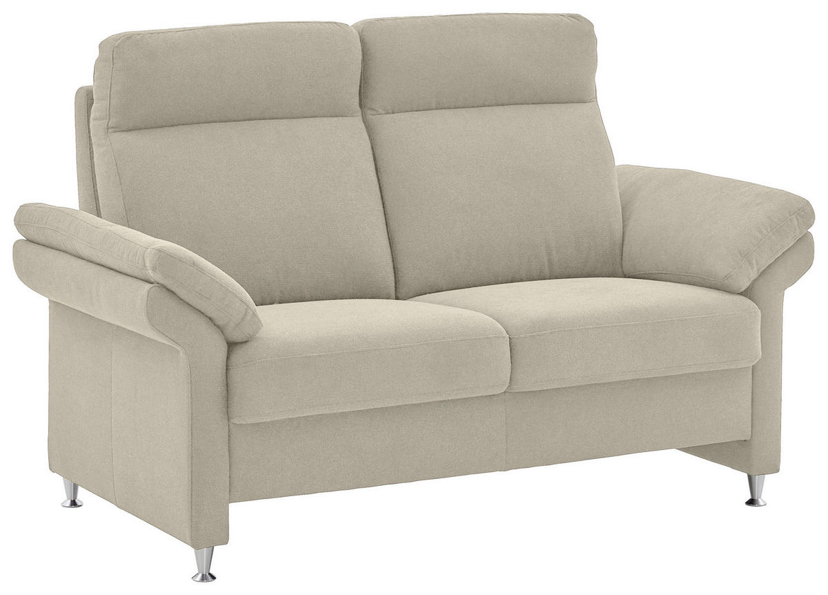 2-SITZER-SOFA Flachgewebe Naturfarben  - Alufarben/Naturfarben, MODERN, Textil/Metall (156/103/89cm) - Pure Home Comfort