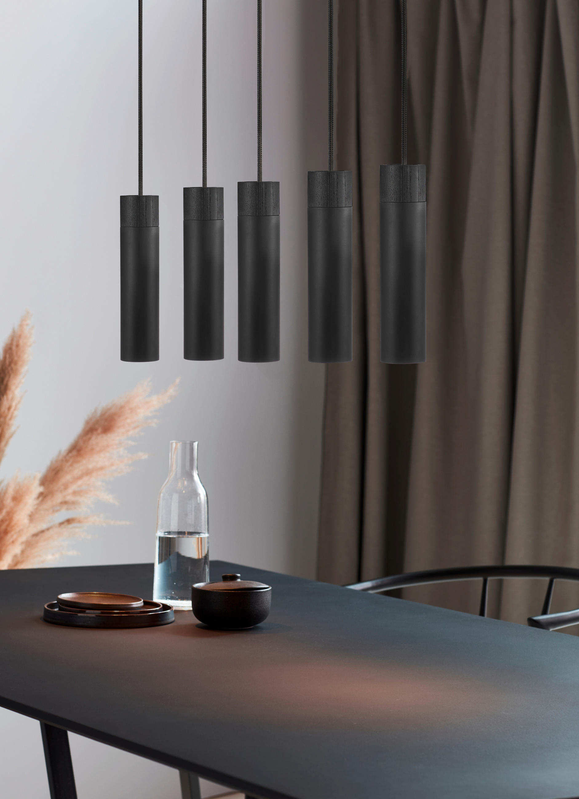 HÄNGELEUCHTE 80/24,6 cm  - Schwarz, Design, Holz/Metall (80/24,6cm) - Nordlux