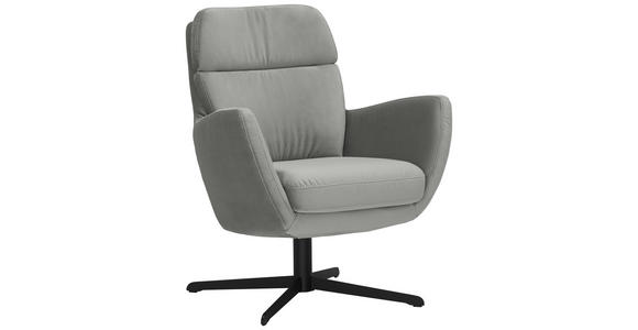 SESSEL in Textil Silberfarben - Silberfarben/Schwarz, Design, Textil/Metall (76/93/79cm) - Dieter Knoll