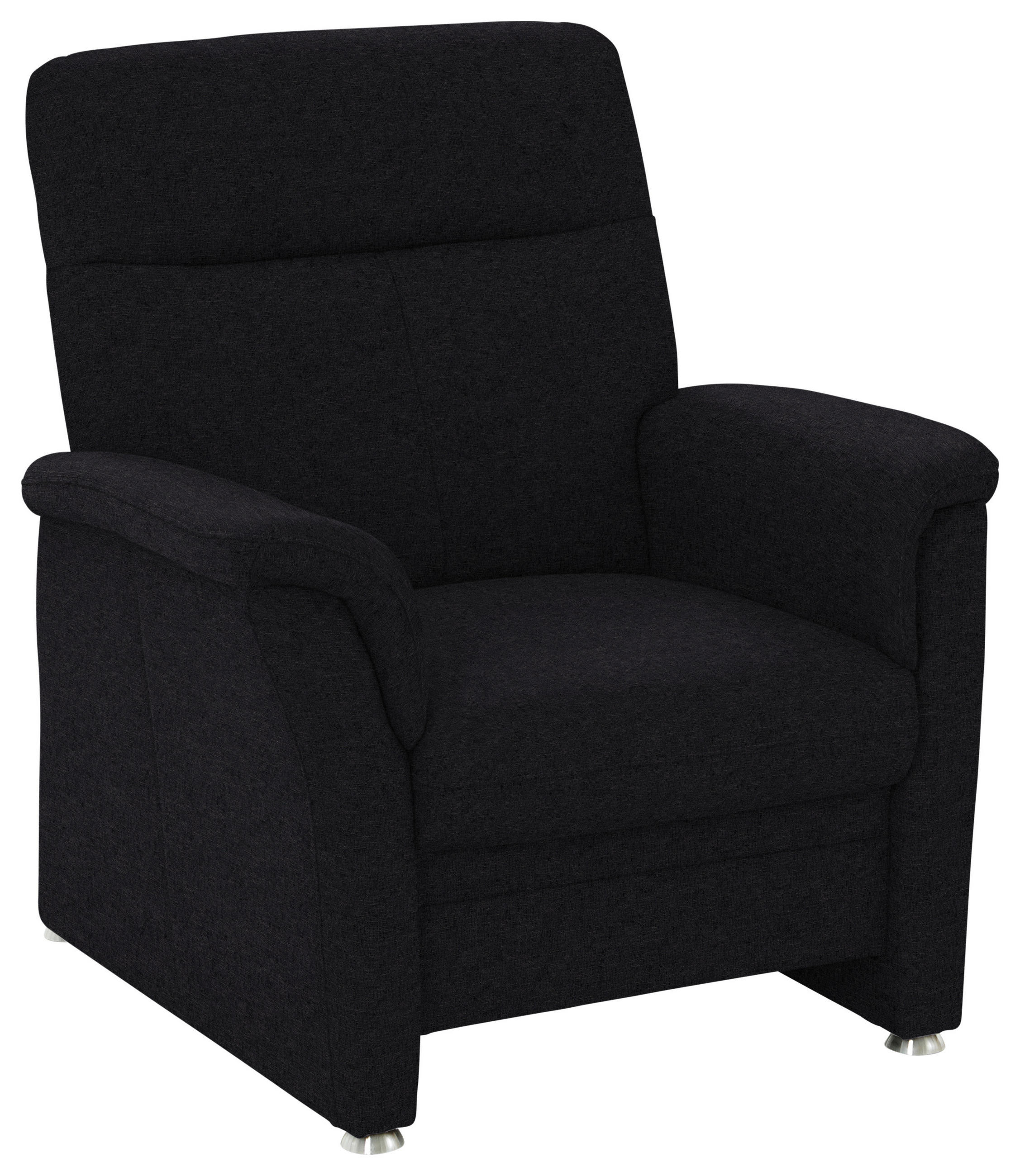 SESSEL Flachgewebe Anthrazit  - Anthrazit/Alufarben, Konventionell, Textil/Metall (90/100/89cm) - Beldomo Comfort