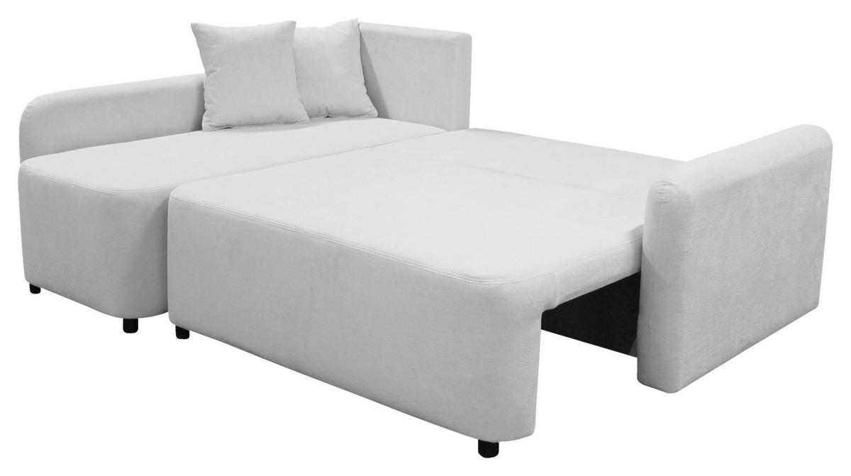 ECKSOFA STERN Hellgrau Bouclé Zierkissen, Rückenkissen, Bettkasten  - Hellgrau/Schwarz, Design, Kunststoff/Textil (152/207cm) - MID.YOU