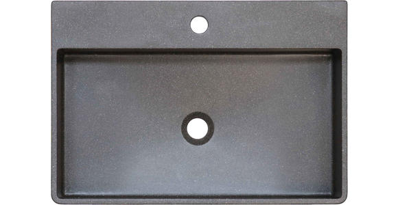 WASCHBECKEN 62/13/42 cm  - Schwarz, Basics, Stein (62/13/42cm) - Linea Natura