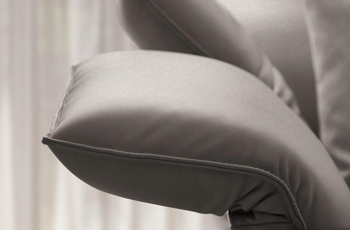 ECKSOFA  in Echtleder Graubraun  230/290 cm  - Anthrazit/Graubraun, Design, Leder/Metall (230/290cm) - Johann Jakob