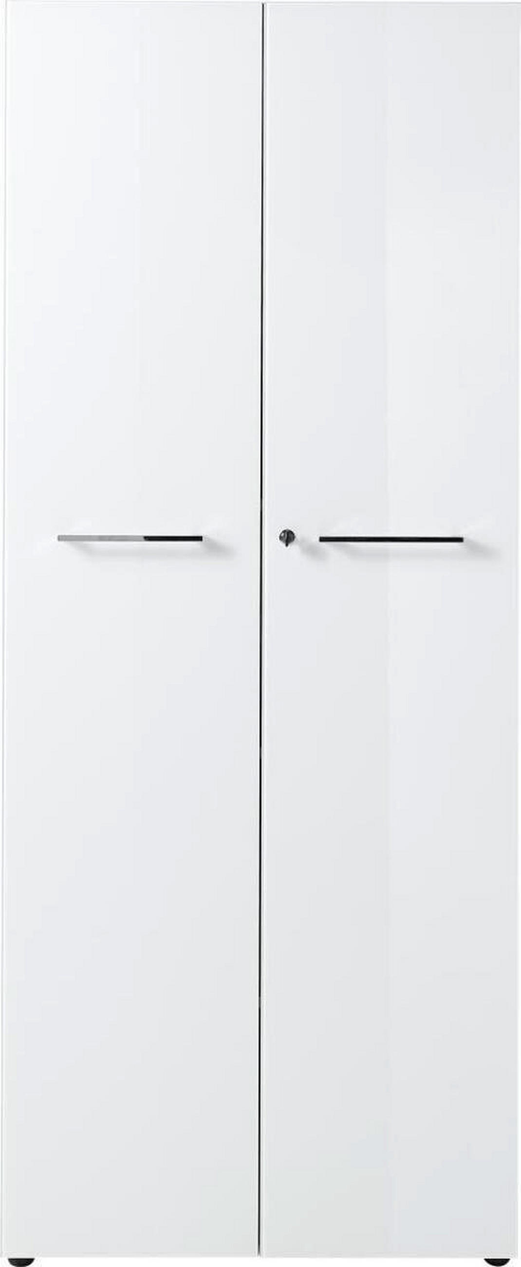 AKTENSCHRANK 80/196/37 cm  - Weiss, Modern, Glas/Holzwerkstoff (80/196/37cm) - Germania