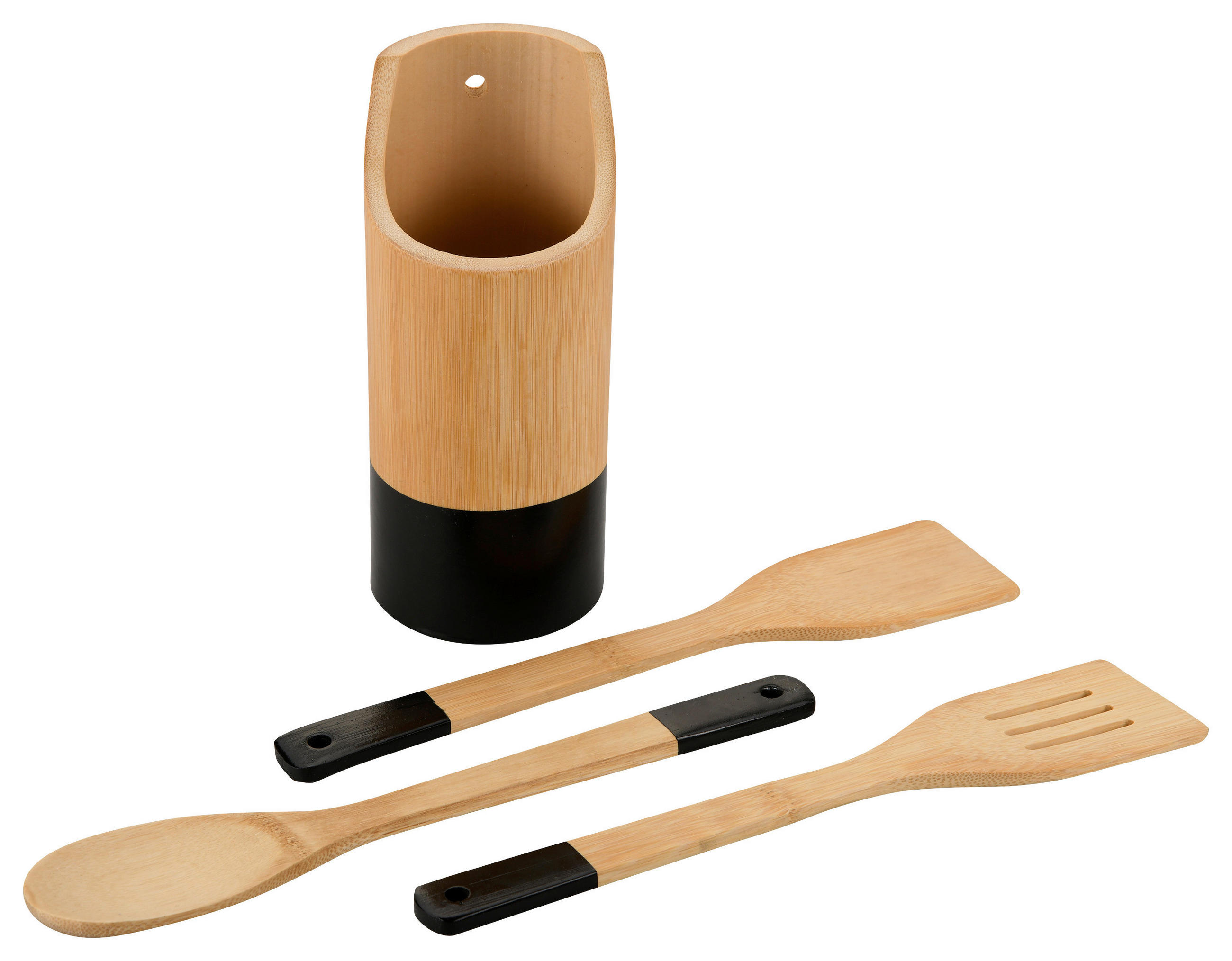 KÜCHENHELFERSET  - Hellbraun/Schwarz, Basics, Holz (9/9/30cm) - Kesper