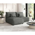 ECKSOFA Grau Webstoff Zierkissen, Rückenkissen, Rücken echt  - Schwarz/Grau, MODERN, Kunststoff/Textil (153/200cm) - Xora