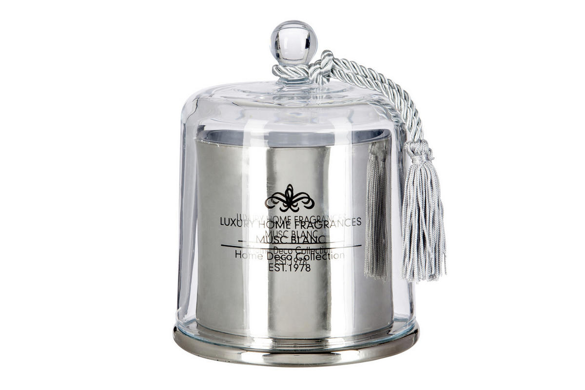 DUFTKERZE  - Transparent/Silberfarben, Basics, Glas/Naturmaterialien (14/14/18cm) - X-Mas