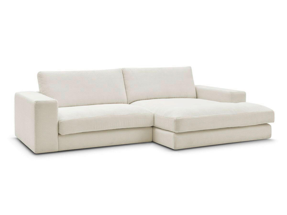 ECKSOFA  LEONARD Beige Cord  - Beige/Schwarz, MODERN, Kunststoff/Textil (274/159cm)