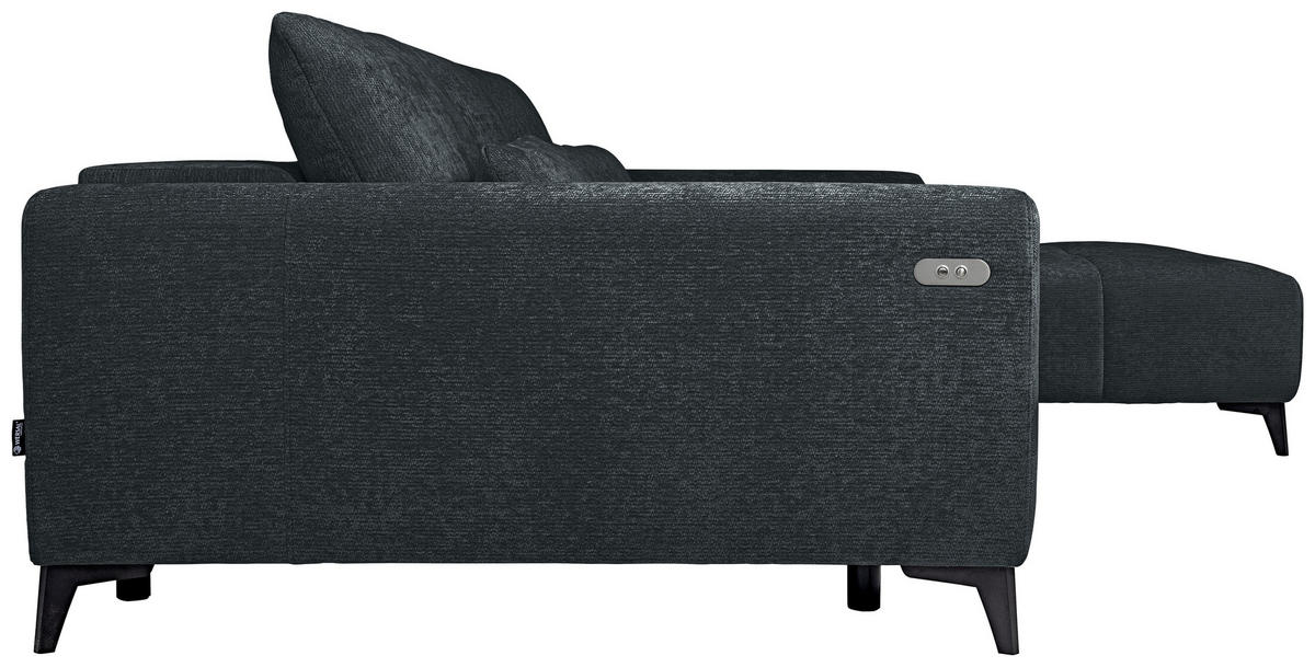 ECKSOFA  in Chenille Dunkelgrau  279/222 cm  - Dunkelgrau/Schwarz, KONVENTIONELL, Kunststoff/Textil (279/222cm) - Hom`in