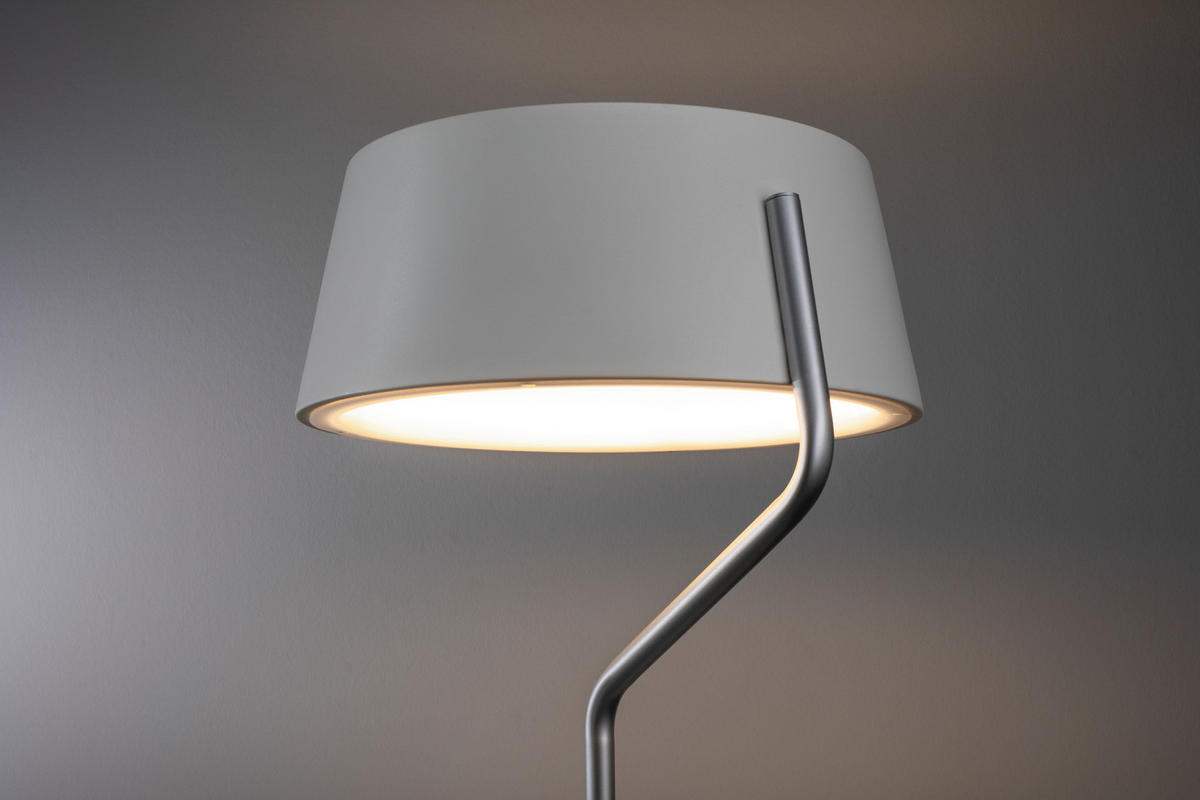 LED-STEHLEUCHTE 44,8/148 cm    - Chromfarben/Weiß, Design, Metall (44,8/148cm) - Paulmann