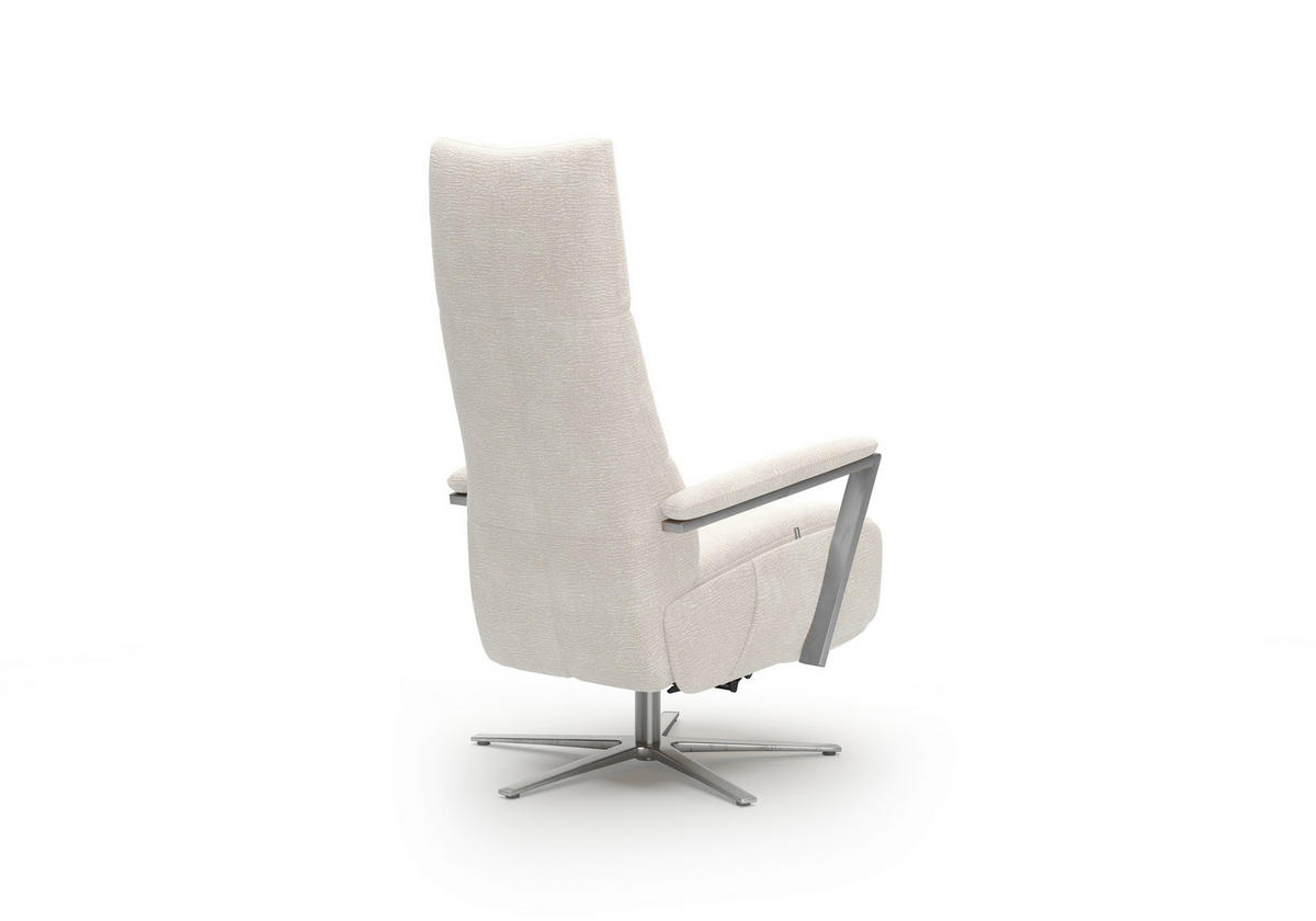 RELAXSESSEL TV VARIO COMFORT E S1 Chenille Kopfteilverstellung, Rücken echt    - Silberfarben/Creme, Basics, Textil/Metall (70/124/85cm) - Sit & More