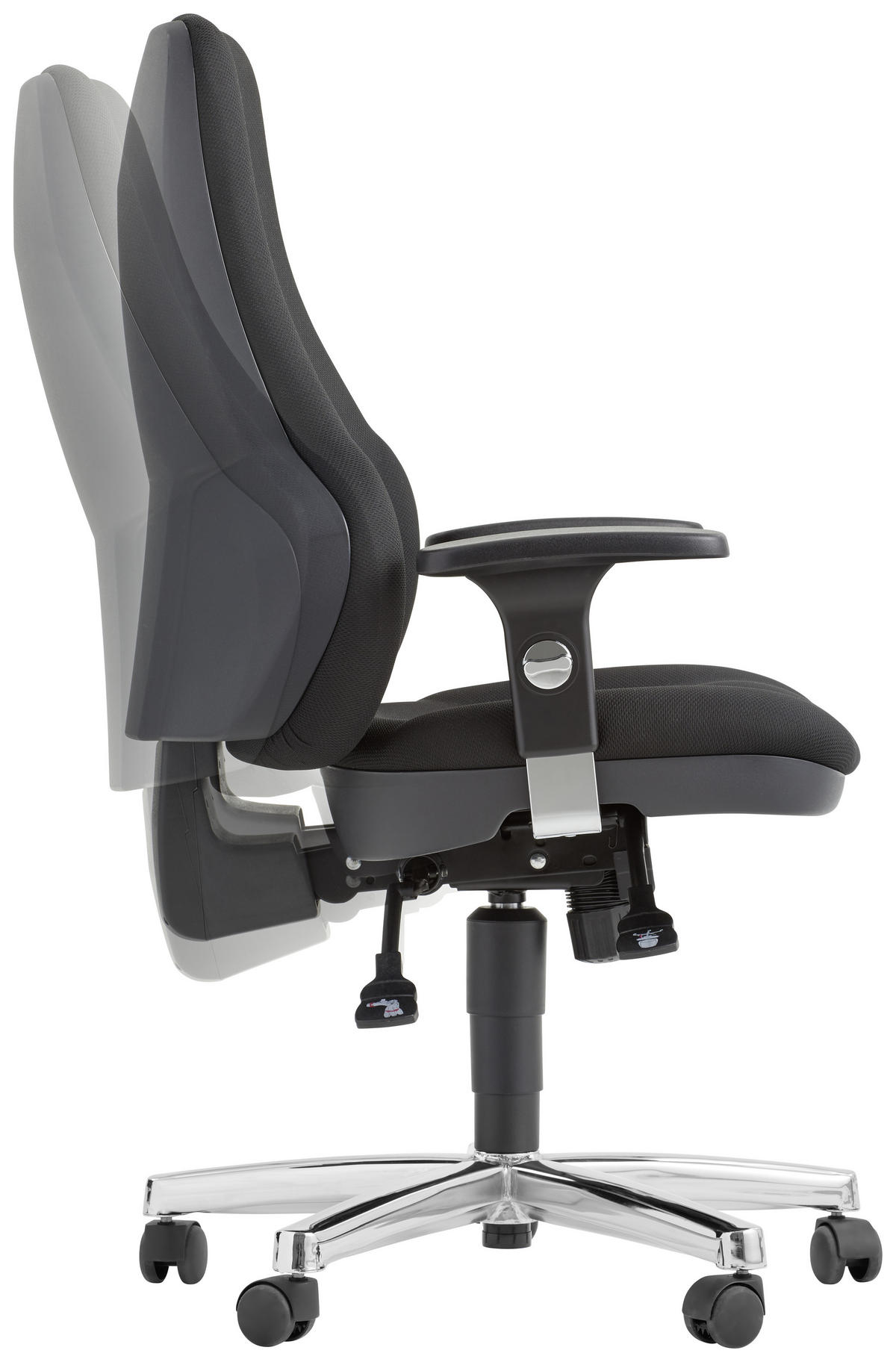 OTOČNÁ STOLIČKA, tkaná textília, čierna - čierna, Konventionell, textil/plast (80/121/60cm) - Topstar