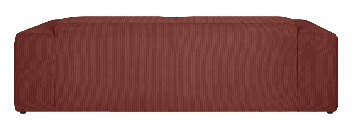 3-SITZER-SOFA Cord Rot  - Rot/Schwarz, Design, Kunststoff/Textil (247/75/104cm) - MID.YOU