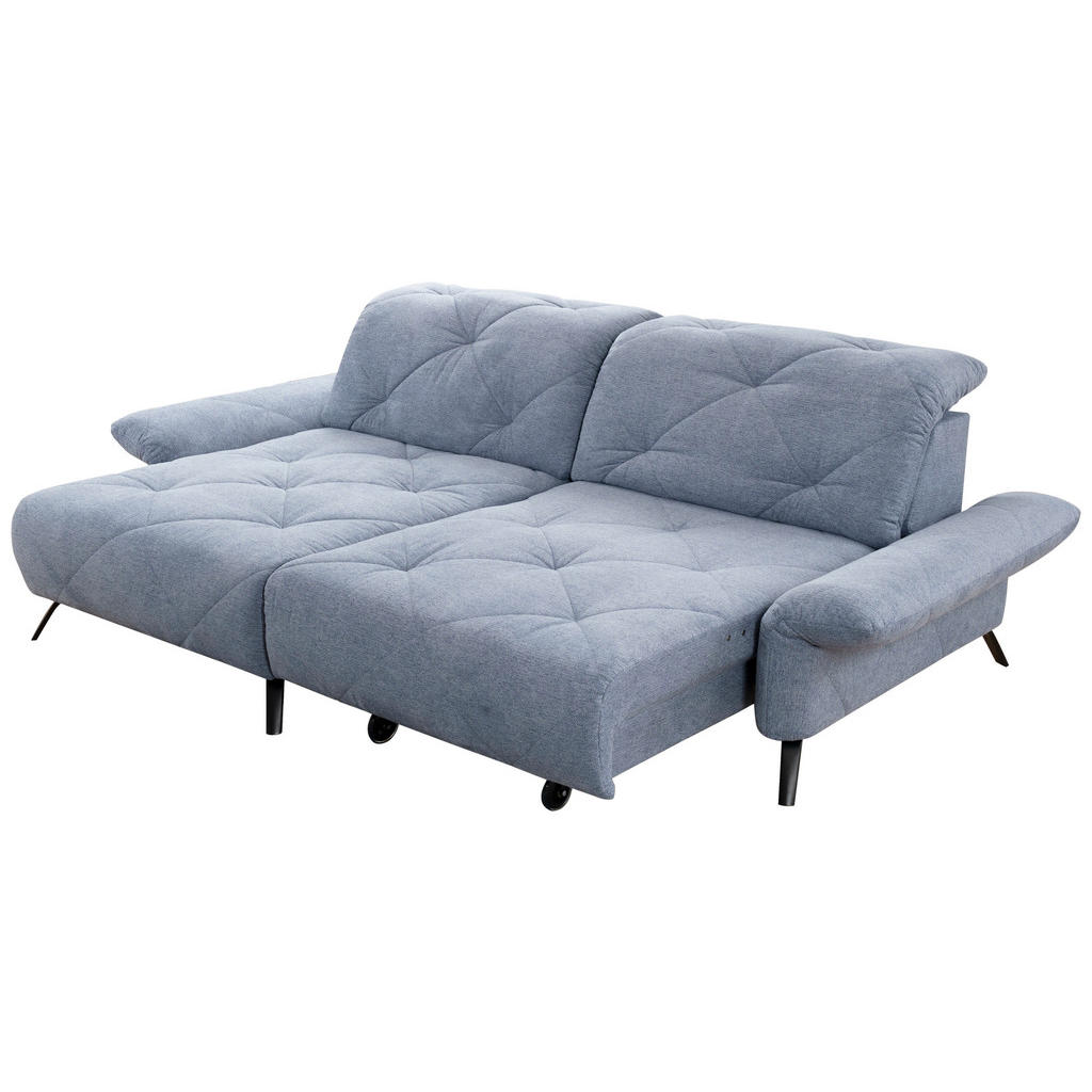 Thumbnail - Moderano Ecksofa, Blau, Textil, 2-Sitzer, Ottomane links, L-Form, 244x173 cm, Lederauswahl, Stoffauswahl, Rücken echt, W...