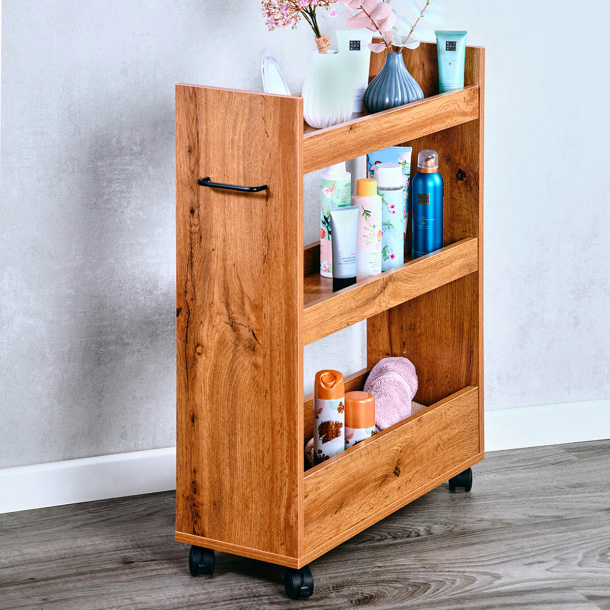 ALLZWECKWAGEN Eichefarben  - Eichefarben, Basics, Holzwerkstoff (60/78/22cm) - Kesper