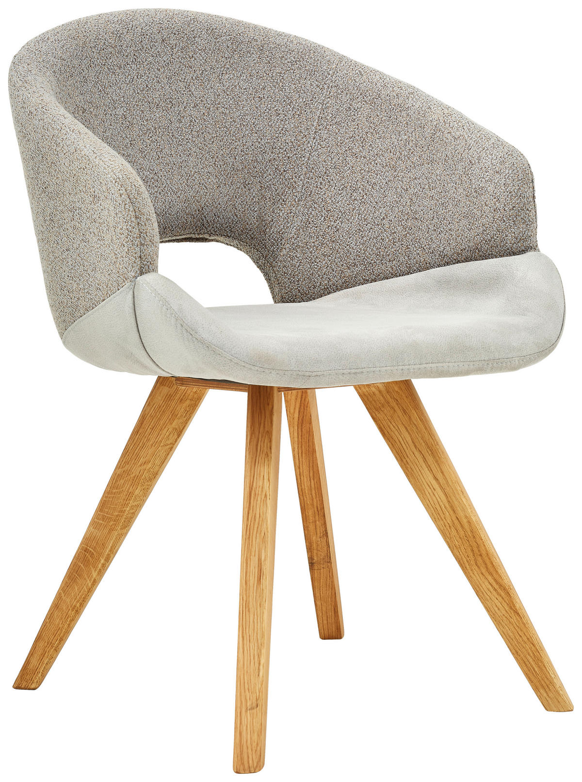 ARMLEHNSTUHL  in Webstoff, Flachgewebe  - Eichefarben/Grau, Design, Holz/Textil (58/83/59cm) - Linea Natura