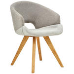 ARMLEHNSTUHL  in Webstoff, Flachgewebe  - Eichefarben/Grau, Design, Holz/Textil (58/83/59cm) - Linea Natura