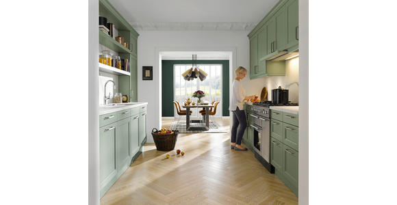 EINBAUKÜCHE   - Salbeigrün, Basics, Holzwerkstoff - Novel