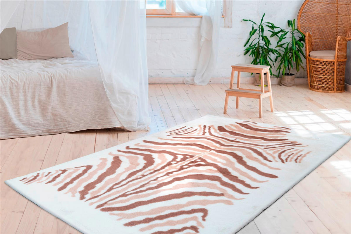 HOCHFLORTEPPICH 120/160 cm Rabbit Animal Elfenbein/Taupe Creme, Taupe  - Taupe/Creme, LIFESTYLE, Textil (120/160cm)