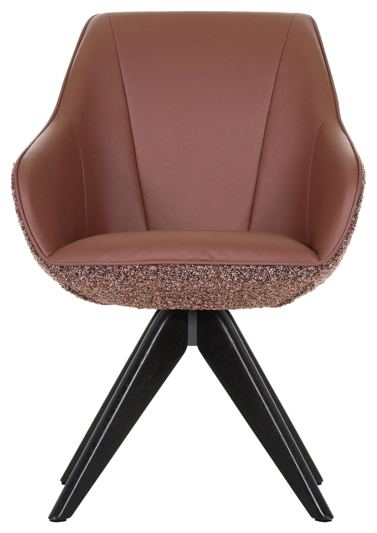 ARMLEHNSTUHL  in Chenille, Lederlook  - Rotbraun/Schwarz, KONVENTIONELL, Holz/Textil (60/83/65cm) - Landscape