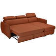 ECKSOFA Rostfarben Flachgewebe  - Rostfarben/Schwarz, MODERN, Kunststoff/Textil (182/237cm) - Carryhome