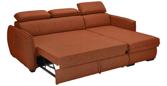 ECKSOFA Rostfarben Flachgewebe - Rostfarben/Schwarz, MODERN, Kunststoff/Textil (182/237cm) - Carryhome