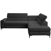 ECKSOFA  in Struktur Anthrazit  251/203 cm  - Anthrazit/Schwarz, Design, Textil/Metall (251/203cm) - MID.YOU