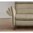 ECKSOFA in Echtleder Ecru  300/157 cm  - Ecru/Schwarz, Design, Leder/Metall (300/157cm) - Dieter Knoll