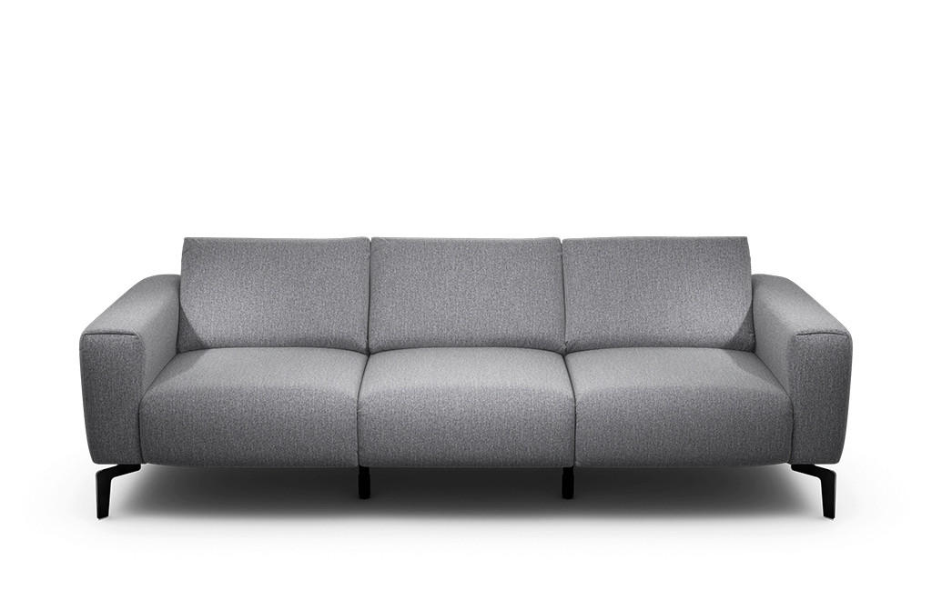 3-SITZER-SOFA Chenille Anthrazit  - Anthrazit/Schwarz, Design, Textil/Metall (250/86/86-94cm) - SENSOO