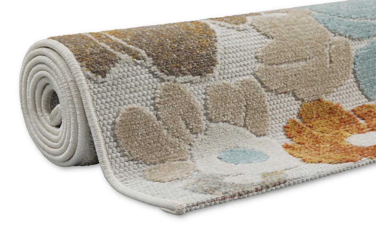 OUTDOORTEPPICH 140/200 cm Beach Flower Hellblau, Beige, Currygelb  - Currygelb/Beige, KONVENTIONELL, Textil (140/200cm) - WECON HOME