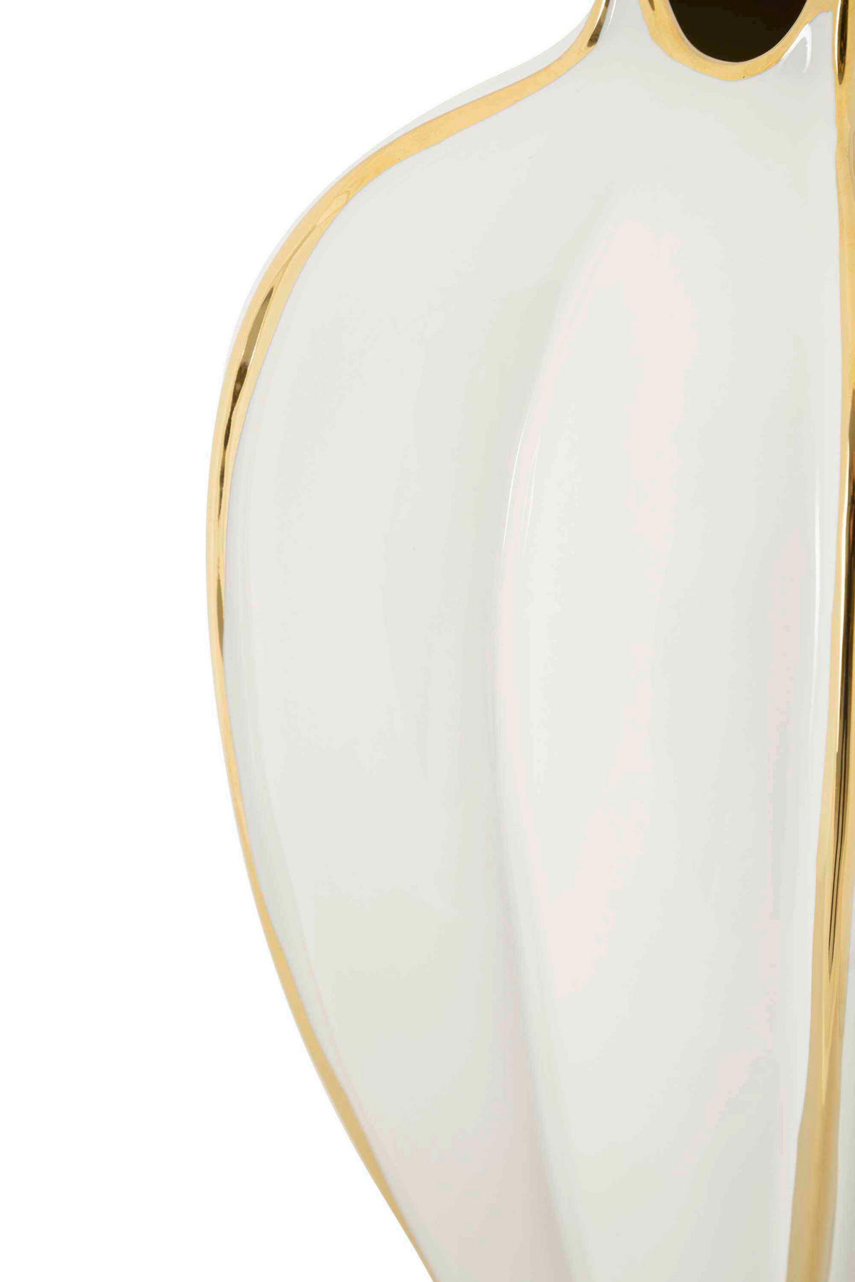 VASE  - Goldfarben/Weiß, Basics, Keramik (21/40/21cm)