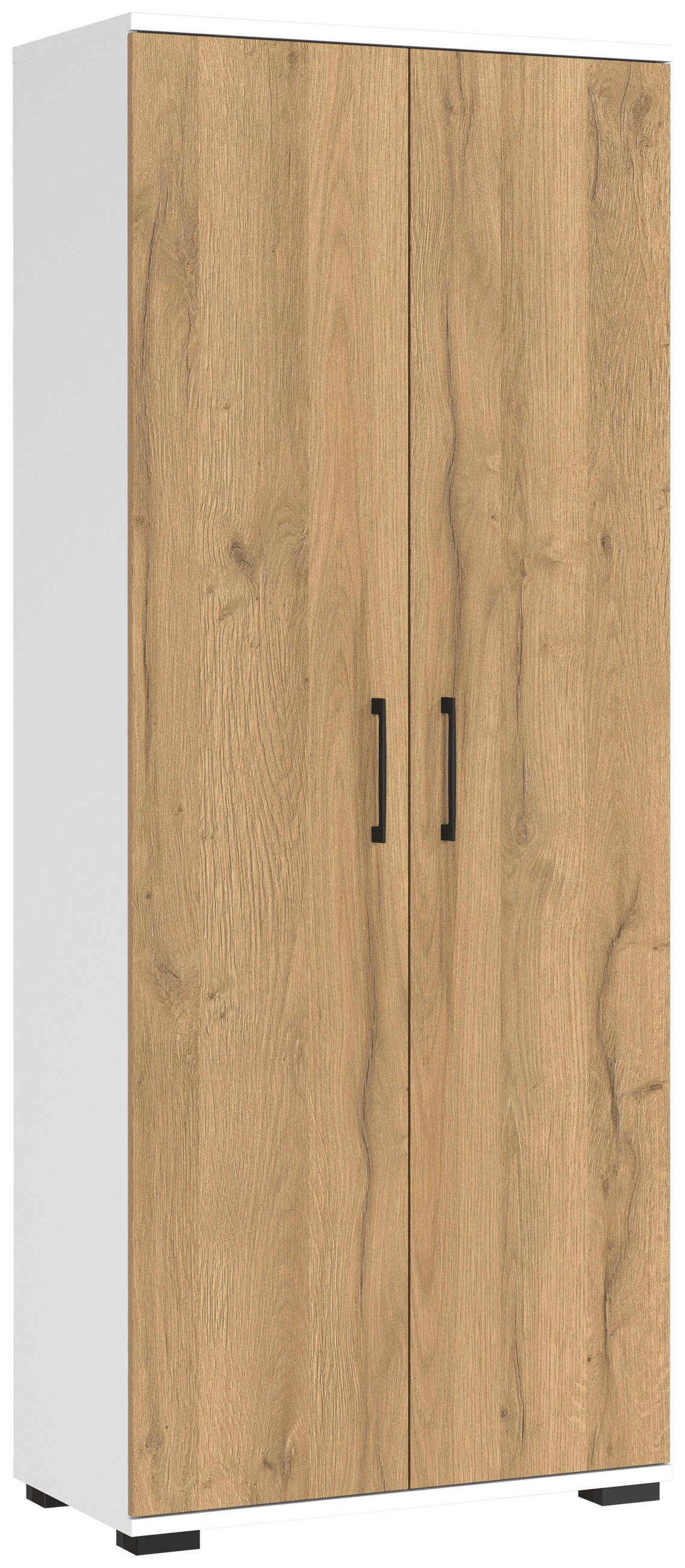 AKTENSCHRANK Weiß, Eichefarben  - Eichefarben/Weiß, MODERN, Holzwerkstoff (80/200/40cm) - Germania