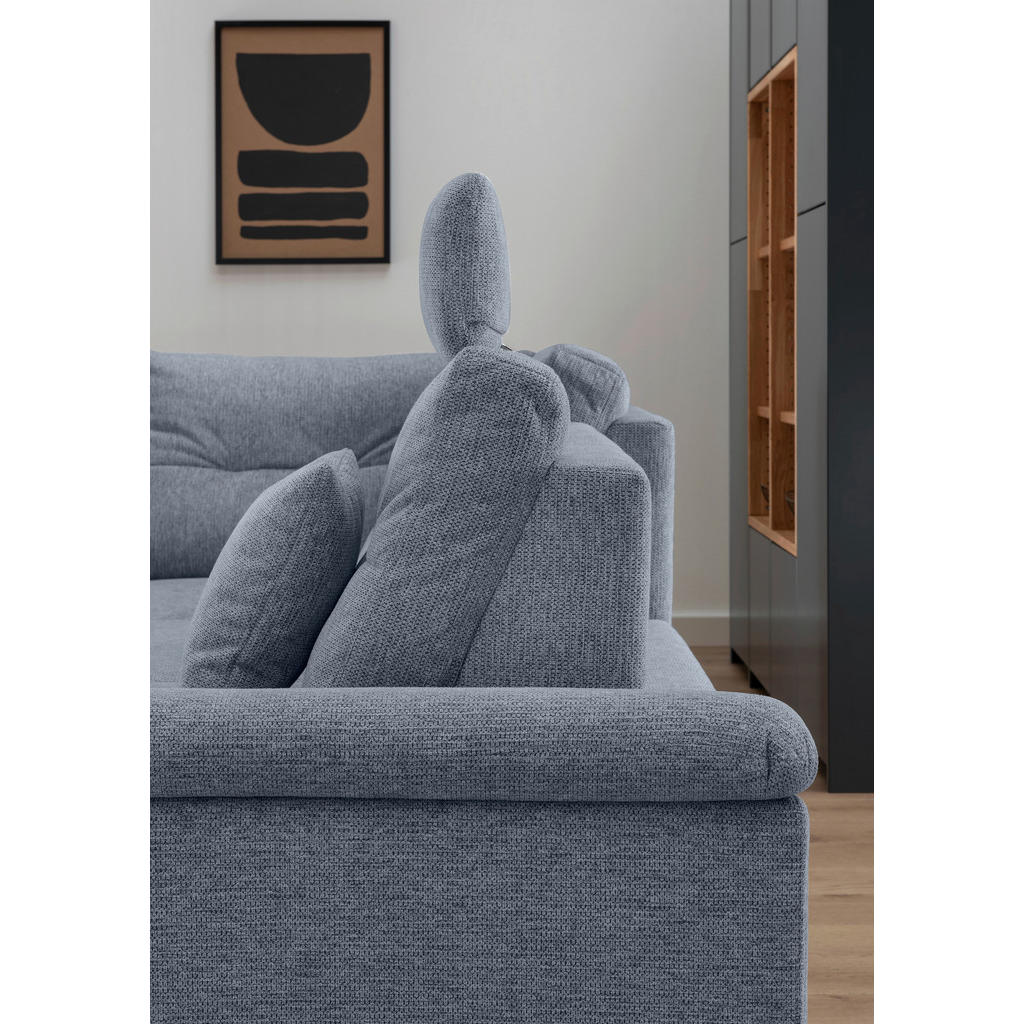 Thumbnail - Livetastic Ecksofa, Hellblau, Textil, Buche, 4-Sitzer, Füllung: Schaumstoff, Ottomane links, L-Form, 264x206 cm, Liegefu...