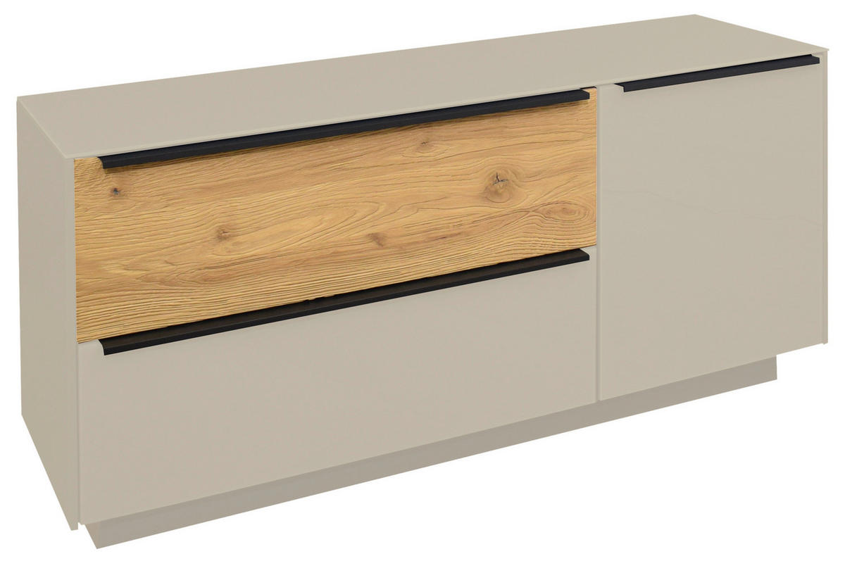 GARDEROBENBANK  in 110/50/32 cm  - Kaschmir/Eichefarben, Design, Glas/Metall (110/50/32cm) - Novel
