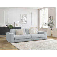 3-SITZER-SOFA LEONARD Cord Hellgrau  - Hellgrau/Schwarz, MODERN, Kunststoff/Textil (234/77/109cm)
