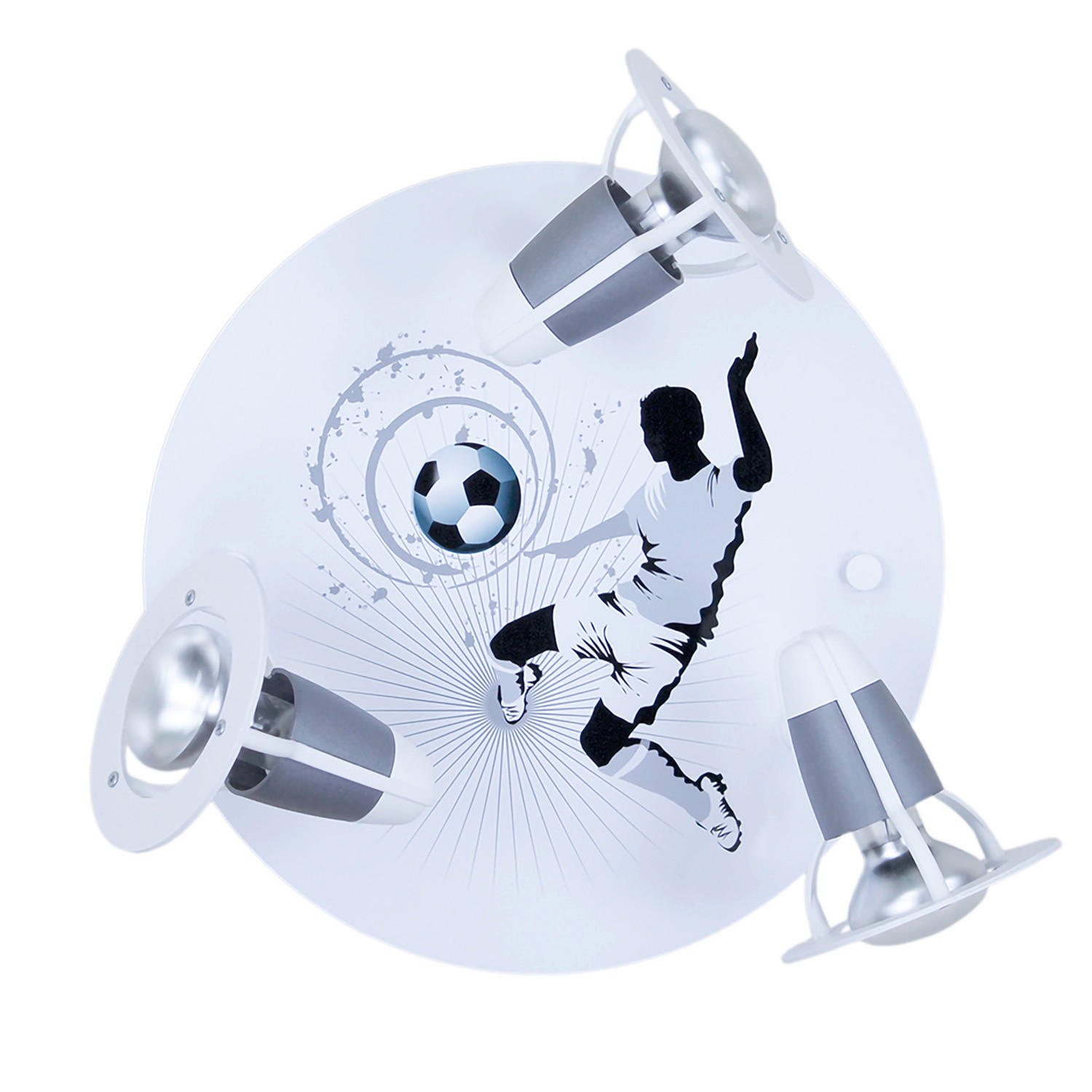 XXXLutz Kinderdeckenleuchte Soccer Silber 30x30x20 cm