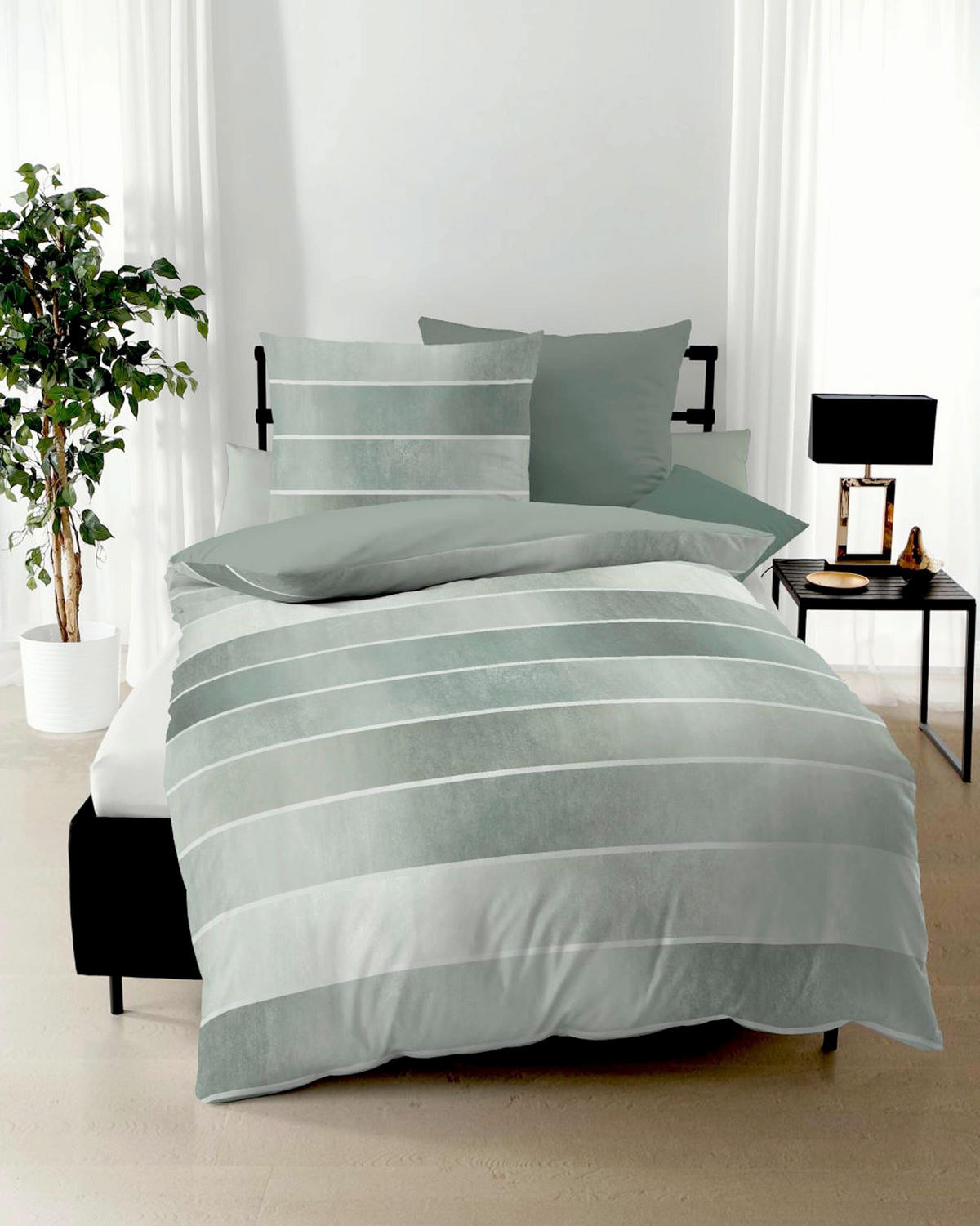 POSTELJNINA TIMELESS 200/200 cm saten zelena  - zelena, Basics, tekstil (200/200cm) - Kaeppel