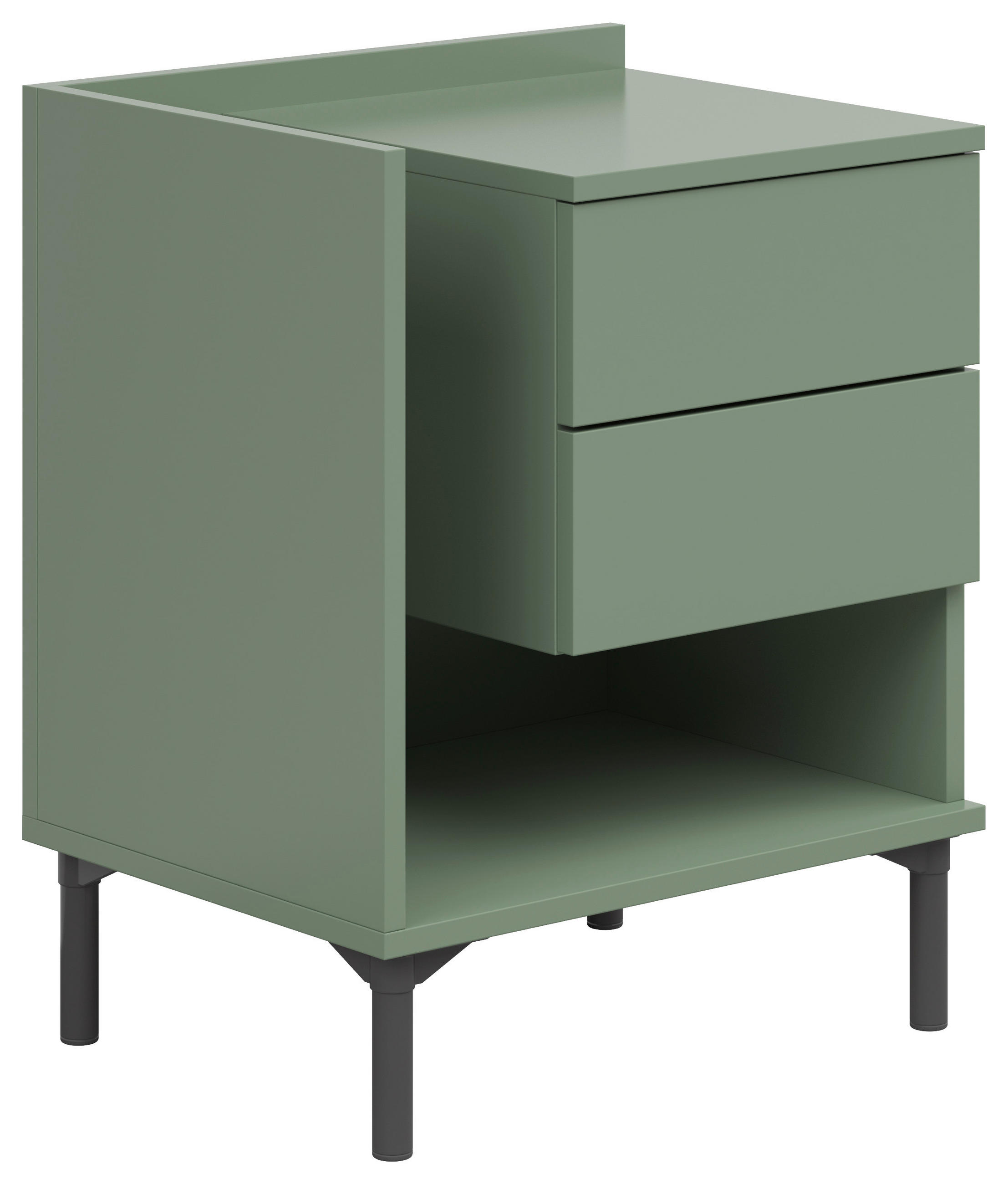 NACHTKÄSTCHEN 50/62/38 cm in Salbeigrün - Salbeigrün/Graphitfarben, Design, Holzwerkstoff/Kunststoff (50/62/38cm) - Lomoco