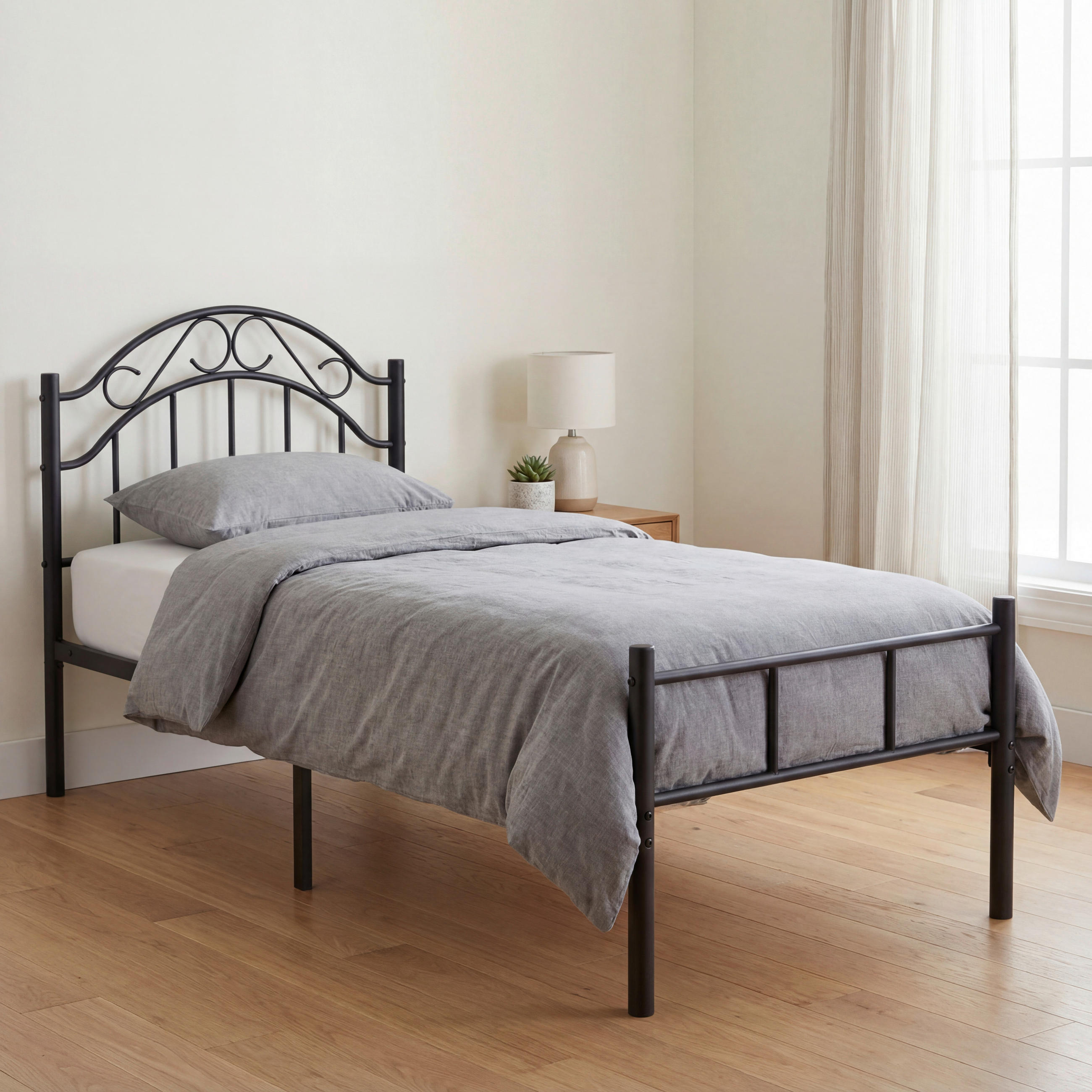 METALLBETT 90/200 cm  in Schwarz  - Schwarz, Basics, Metall (90/200cm) - Boxxx
