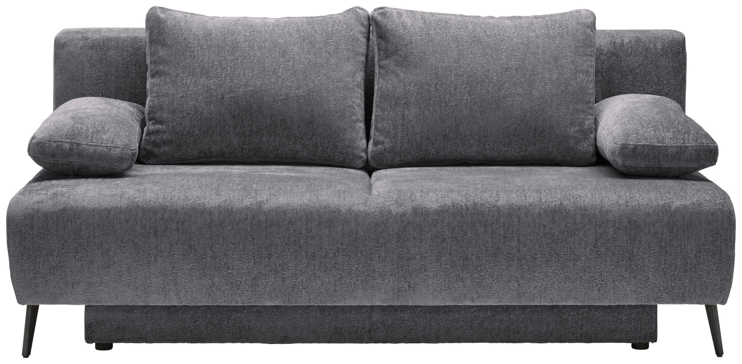 SCHLAFSOFA  mit Liegefunktion, Rücken echt Webstoff Grau  - Schwarz/Grau, MODERN, Textil/Metall (200/90/100cm) - Ti'me