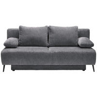 SCHLAFSOFA  mit Liegefunktion, Rücken echt Webstoff Grau  - Schwarz/Grau, MODERN, Textil/Metall (200/90/100cm) - Ti'me