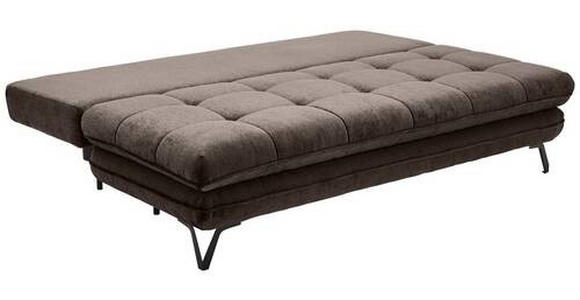 SCHLAFSOFA Samt Braun - Schwarz/Braun, Design, Textil/Metall (205/79-96/85cm) - Novel