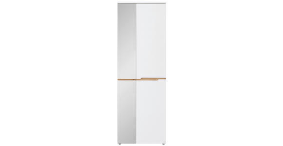 GARDEROBENSCHRANK Memphis  in 65/192/38 cm  - Schwarz/Weiß, Design, Glas/Holzwerkstoff (65/192/38cm) - Voleo