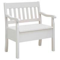 SITZBANK 83/93/58 cm Weiß Kiefer massiv  - Weiß, ROMANTIK / LANDHAUS, Holz (83/93/58cm) - Boxxx