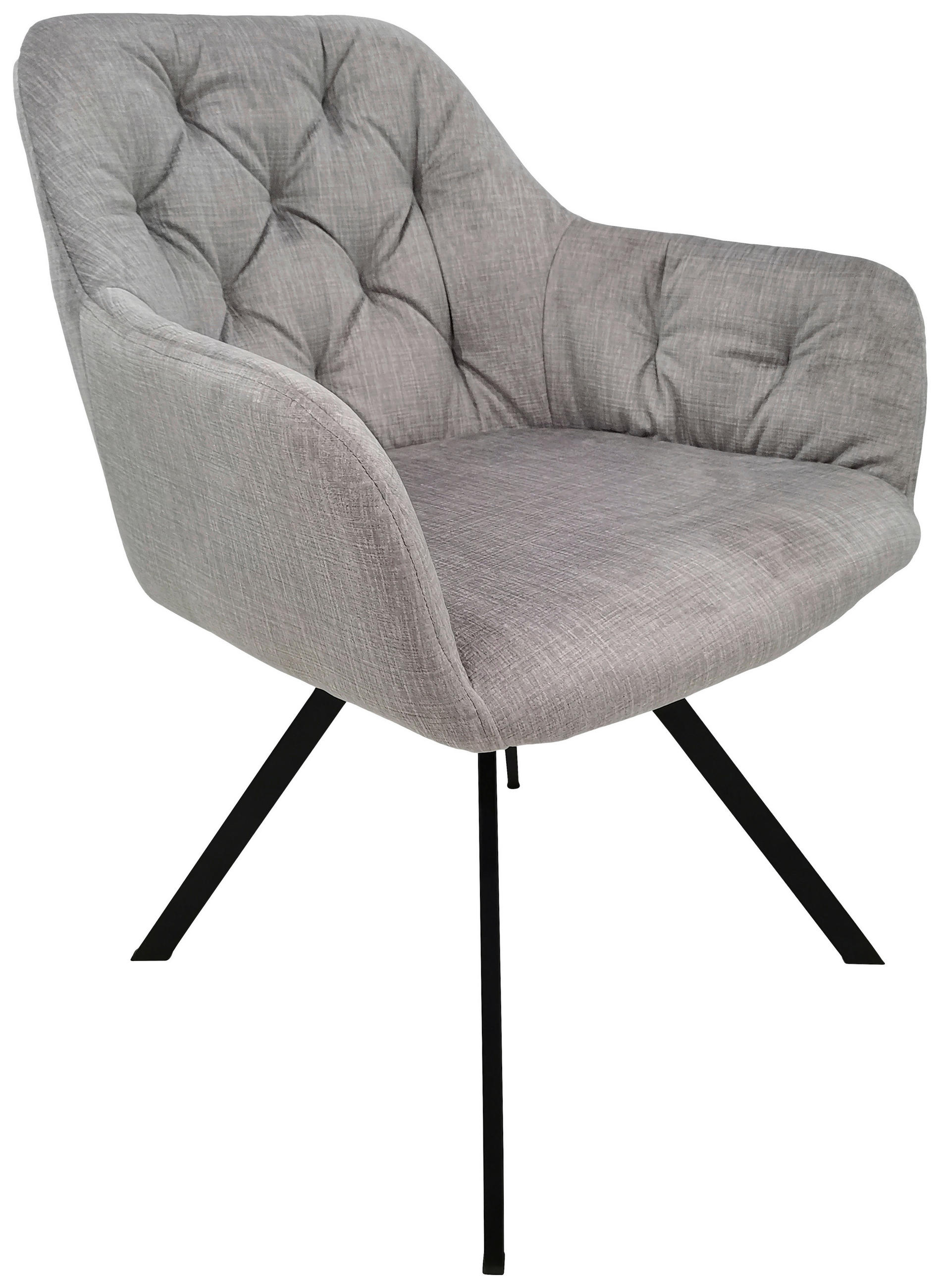 SADA STOLIČIEK S PODRÚČKAMI 2 kus - čierna/svetlosivá, Modern, kov/textil (57/85/62cm) - MID.YOU