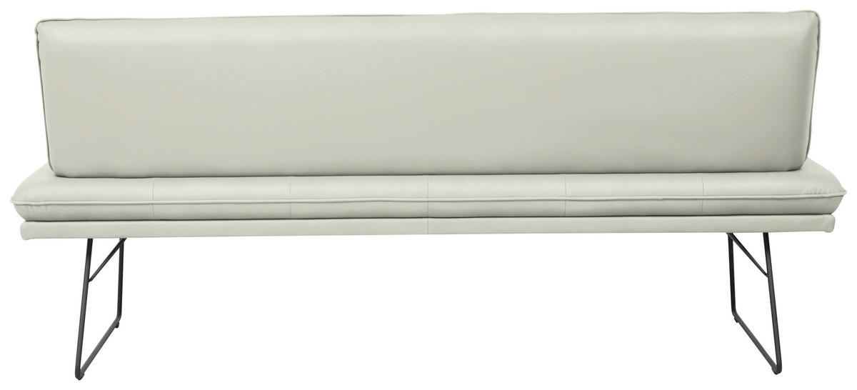 SITZBANK in Metall, Textil Schwarz, Hellgrau  - Hellgrau/Schwarz, Design, Textil/Metall (195/87/65cm) - Dieter Knoll