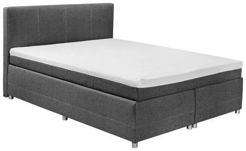BOXSPRINGBETT 160/200 cm  in Anthrazit  - Anthrazit/Silberfarben, MODERN, Holzwerkstoff/Kunststoff (160/200cm) - MID.YOU