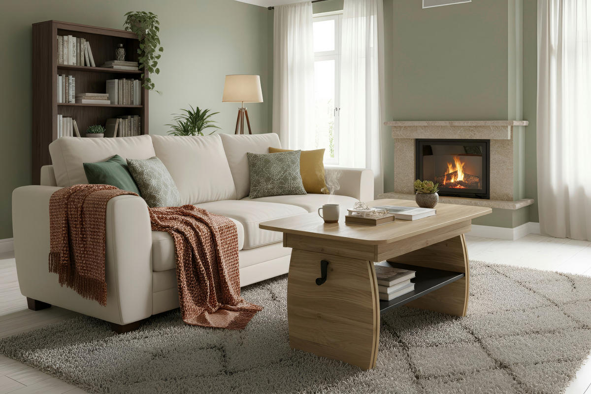 COUCHTISCH 95-125/60/51,5-61,5 cm rechteckig Eichefarben  - Eichefarben, KONVENTIONELL, Holzwerkstoff (95-125/60/51,5-61,5cm) - Xora