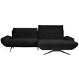ECKSOFA  in Teddystoff Schwarz  280/170-195 cm  - Schwarz, Design, Textil/Metall (280/170-195cm) - Dieter Knoll