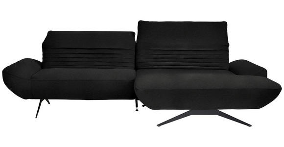 ECKSOFA  in Teddystoff Schwarz  280/170-195 cm  - Schwarz, Design, Textil/Metall (280/170-195cm) - Dieter Knoll